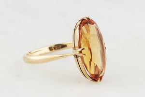 ANTIQUE EDWARDIAN CITRINE RING 9ct GOLD