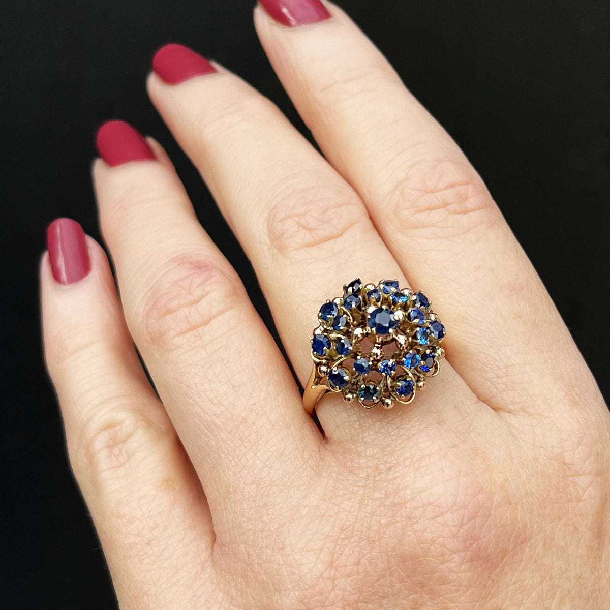 VINTAGE c1940’s SAPPHIRE PRINCESS RING 14ct GOLD