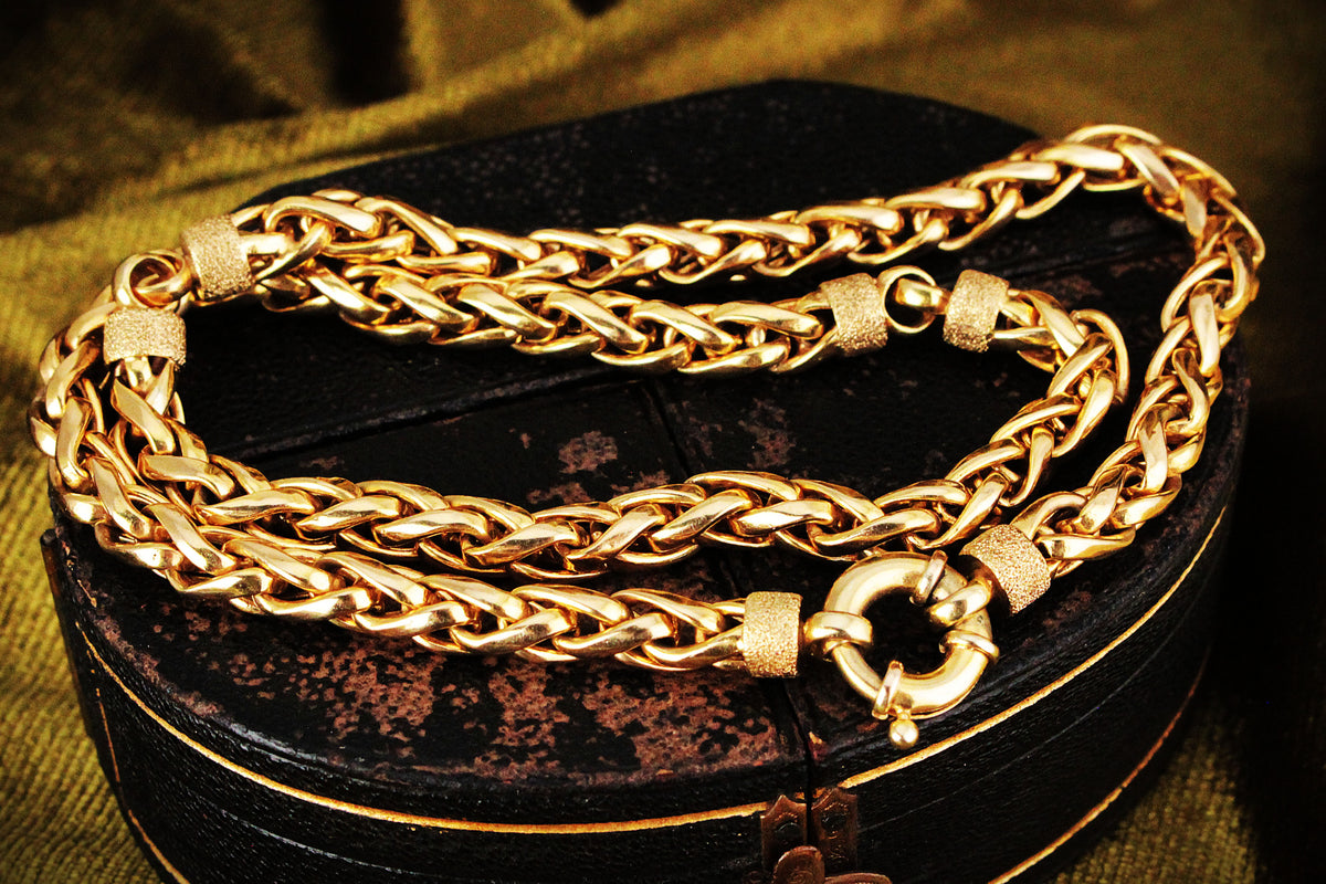 VINTAGE ITALIAN WHEAT LINK 23.10g CHAIN 9ct GOLD