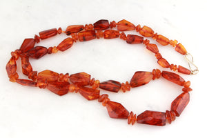 RETRO BALTIC AMBER NECKLACE 9ct GOLD