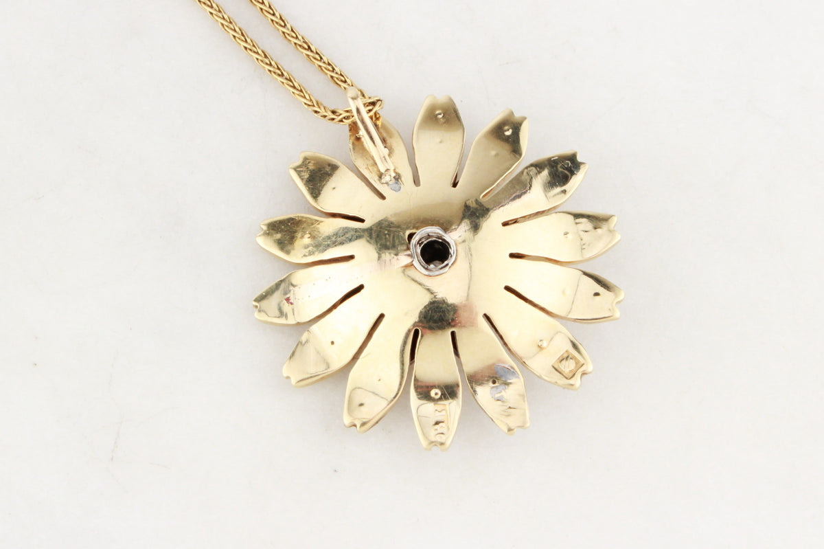 ANTIQUE VICTORIAN DIAMOND &amp; SEED PEARL PENDANT 15ct GOLD