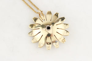 ANTIQUE VICTORIAN DIAMOND & SEED PEARL PENDANT 15ct GOLD