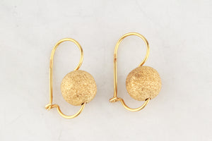 VINTAGE ITALIAN EURO BALL EARRINGS 9ct GOLD