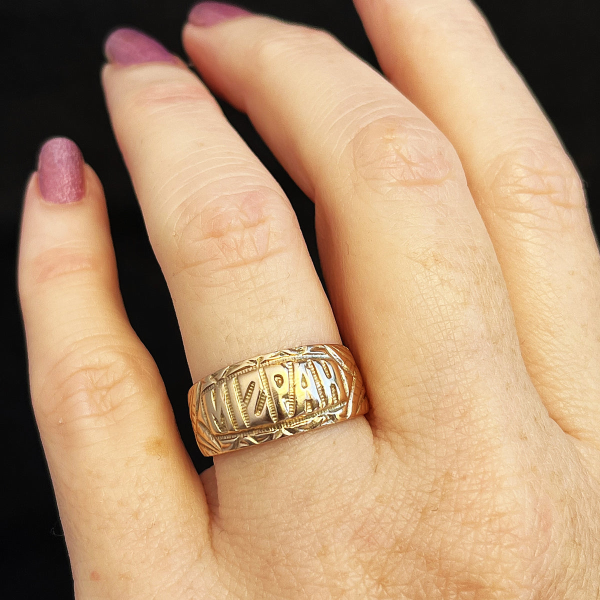 ANTIQUE EDWARDIAN MIZPAH RING 9ct GOLD