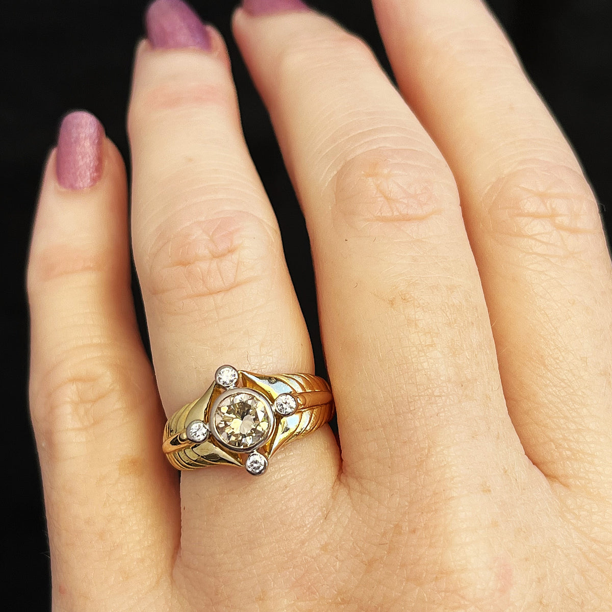 VINTAGE 1.05ct DIAMOND RING 18ct GOLD