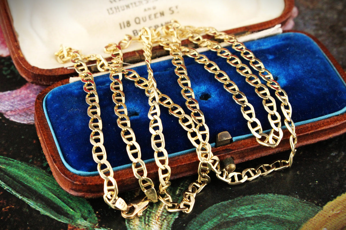 VINTAGE 56cm ANCHOR LINK CHAIN 14ct GOLD