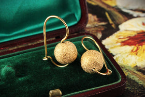 VINTAGE ITALIAN EURO BALL EARRINGS 9ct GOLD