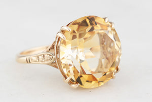 VINTAGE MID-CENTURY 13ct CITRINE RING 9ct GOLD