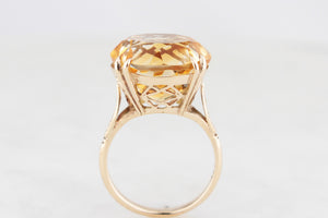 VINTAGE MID-CENTURY 13ct CITRINE RING 9ct GOLD