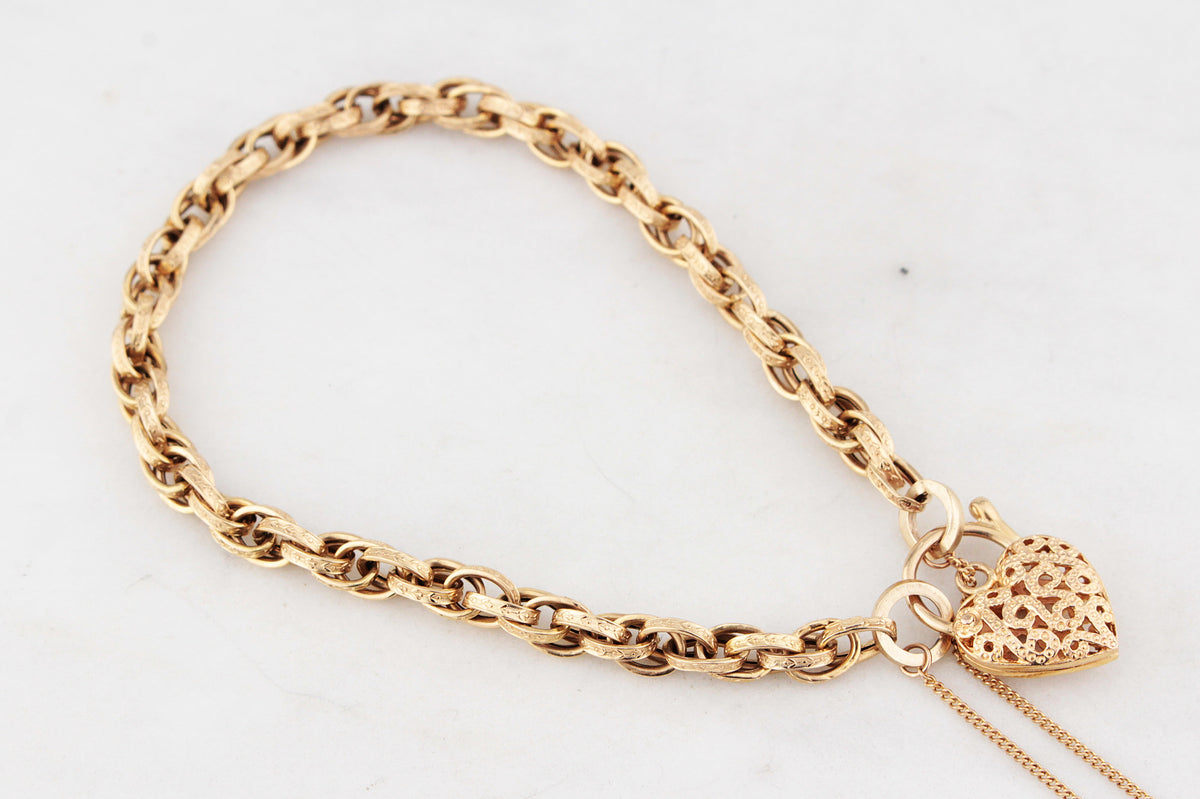 ANTIQUE EDWARDIAN ETCHED BRACELET 9ct GOLD