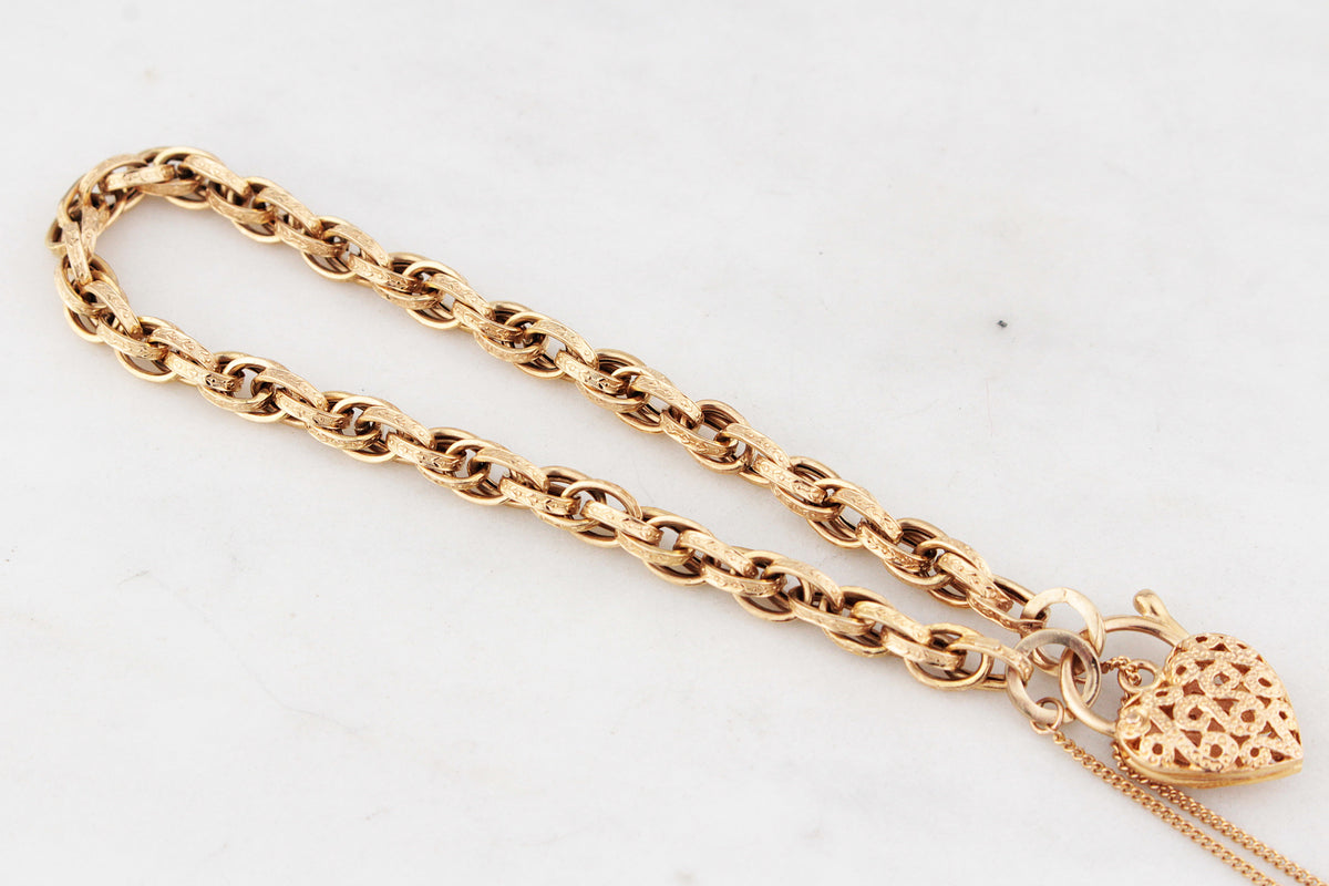 ANTIQUE EDWARDIAN ETCHED BRACELET 9ct GOLD