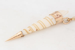 ANTIQUE VICTORIAN SHELL PENDANT 9ct GOLD