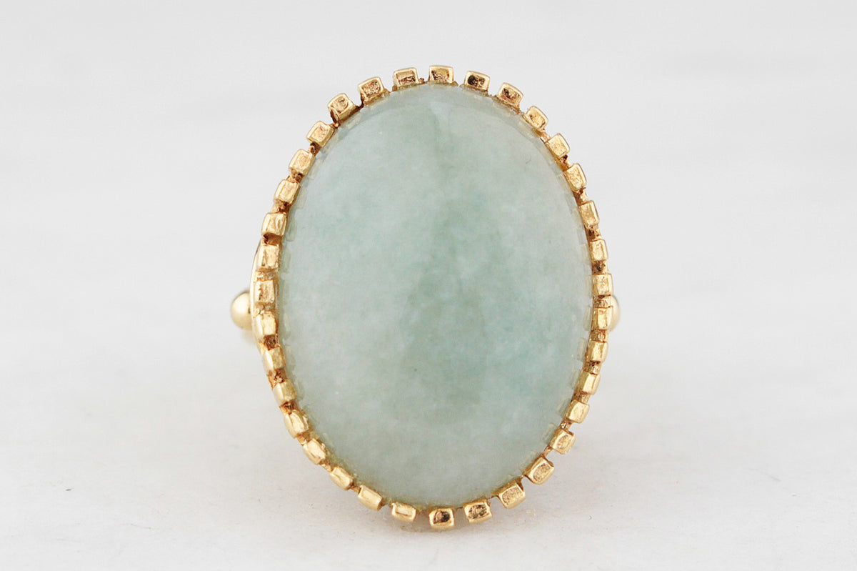 VINTAGE c1940’s 14.40ct JADEITE RING 18ct GOLD