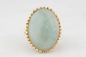 VINTAGE c1940’s 14.40ct JADEITE RING 18ct GOLD