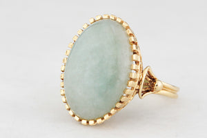 VINTAGE c1940’s 14.40ct JADEITE RING 18ct GOLD