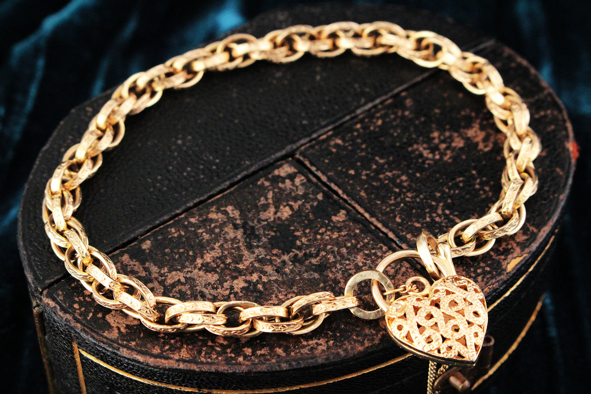 ANTIQUE EDWARDIAN ETCHED BRACELET 9ct GOLD