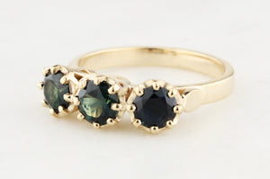 PARTI SAPPHIRE TRILOGY RING 9ct GOLD