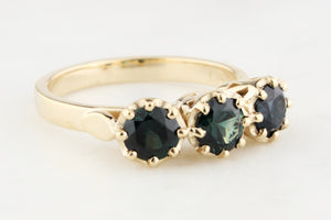 PARTI SAPPHIRE TRILOGY RING 9ct GOLD