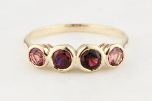 FOUR STONE PINK SAPPHIRE RING 9ct GOLD