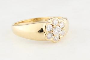 VINTAGE DIAMOND DAISY CLUSTER RING 18ct GOLD