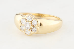 VINTAGE DIAMOND DAISY CLUSTER RING 18ct GOLD