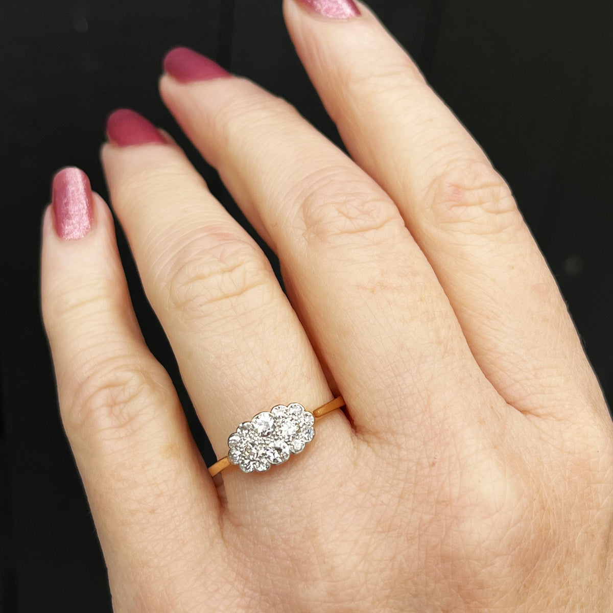 ANTIQUE EDWARDIAN c1910 DIAMOND RING 18ct GOLD