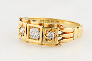 VICTORIAN DIAMOND TRILOGY RING LONDON 1889