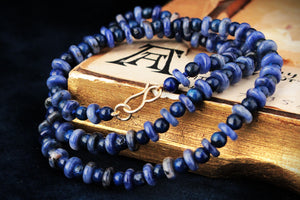 BESPOKE LAPIS LAZULI & SODALITE NECKLACE 9ct GOLD