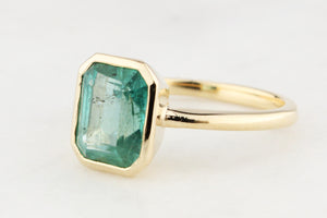 CUSTOM 2.75ct EMERALD RING 10ct GOLD