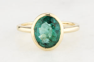 CUSTOM 2.30ct EMERALD RING 10ct GOLD