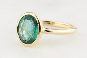 CUSTOM 2.30ct EMERALD RING 10ct GOLD