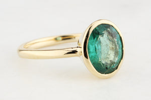 CUSTOM 2.30ct EMERALD RING 10ct GOLD