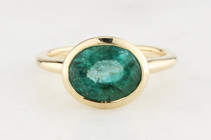 CUSTOM 2.30ct EMERALD RING 10ct GOLD