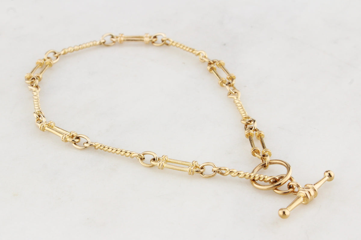 VINTAGE FANCY LINK BRACLET 9ct GOLD