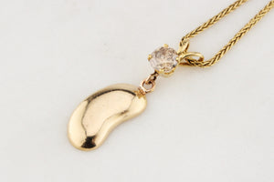 CHAMPAGNE DIAMOND & LUCKY BEAN PENDANT 9ct GOLD