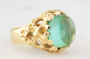 MID-CENTURY CABOCHON TOURMALINE RING 18ct GOLD