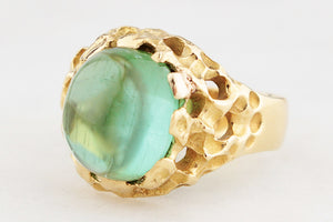 MID-CENTURY CABOCHON TOURMALINE RING 18ct GOLD