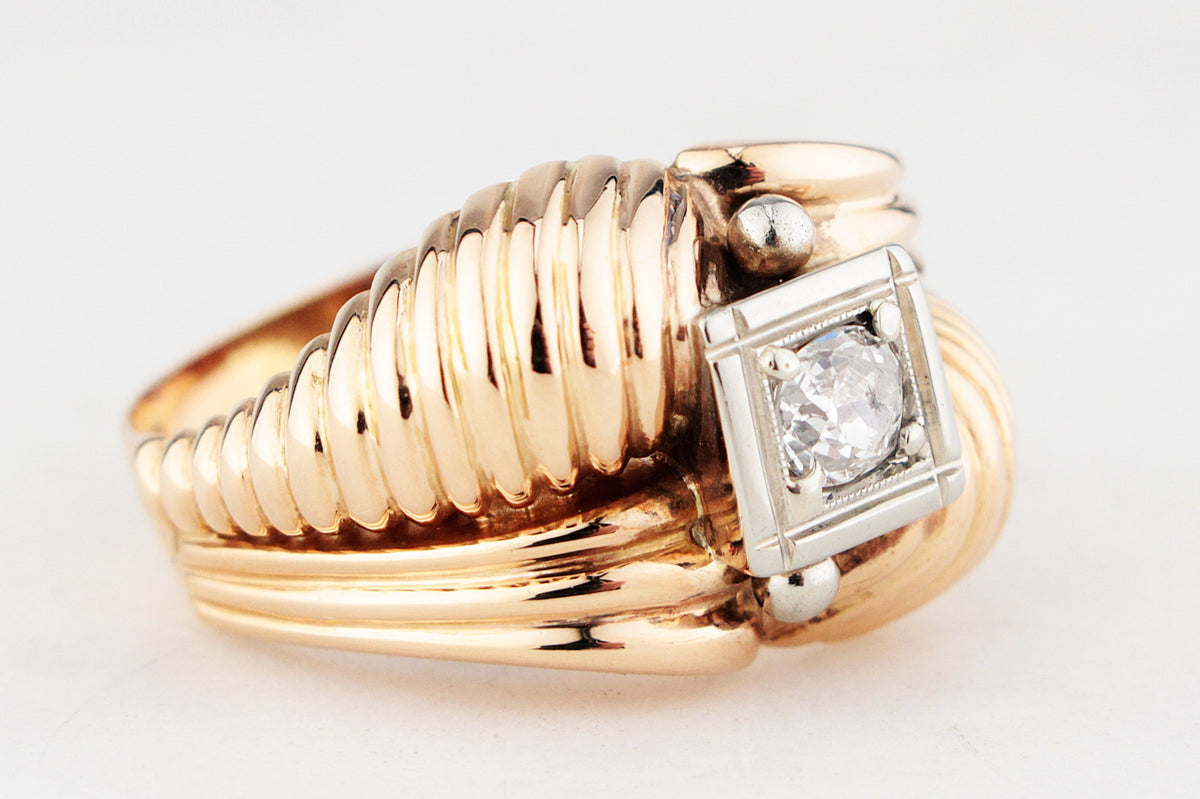 VINTAGE 1940’S DIAMOND TANK RING 18ct GOLD