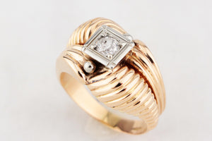 VINTAGE 1940’S DIAMOND TANK RING 18ct GOLD