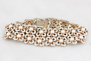 MID-CENTURY STERLING SILVER DAVID ANDERSON ENAMEL BRACELET