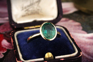 CUSTOM 2.30ct EMERALD RING 10ct GOLD