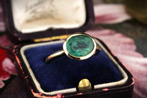 CUSTOM 2.30ct EMERALD RING 10ct GOLD