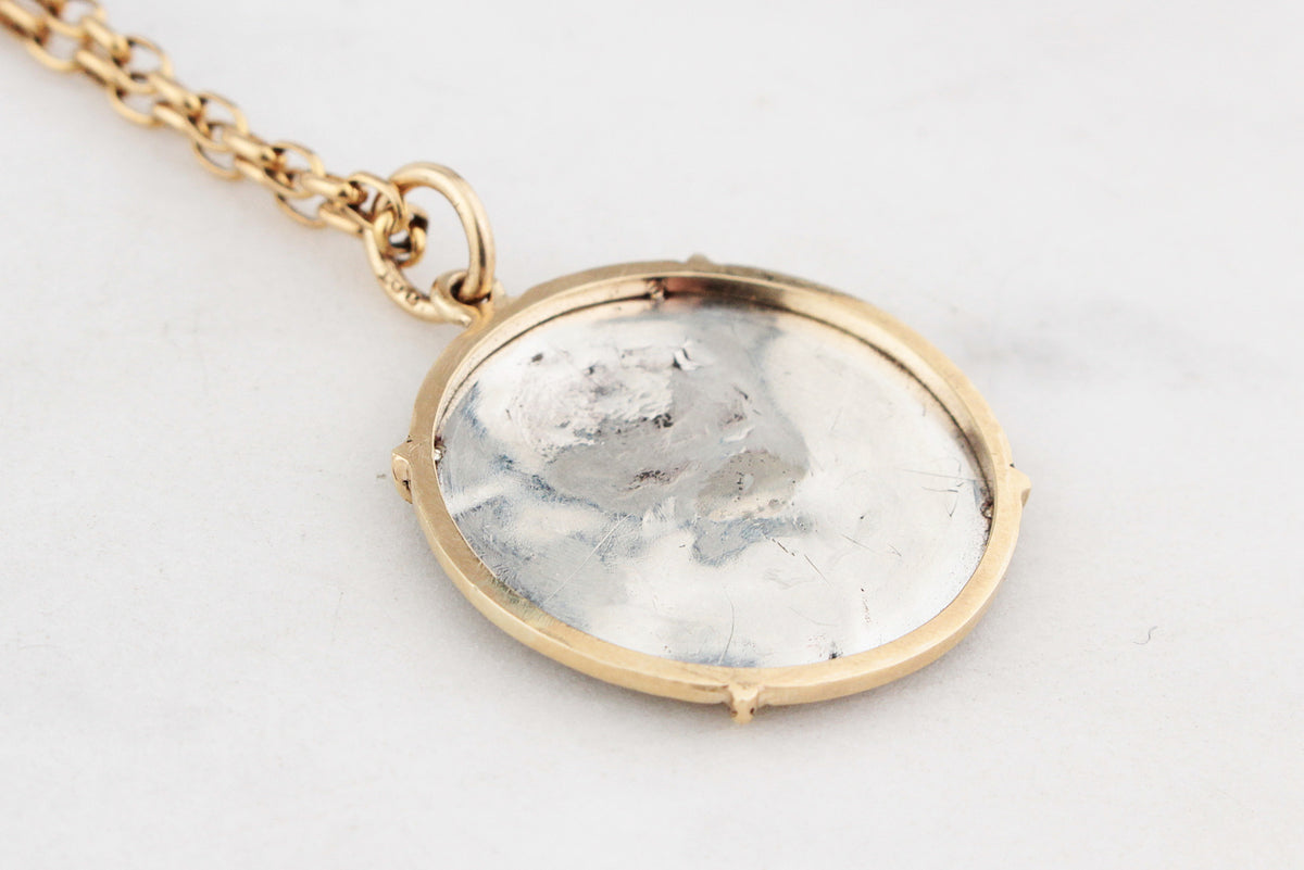 ANTIQUE ART NOUVEAU 1901 SILVER &amp; GOLD PENDANT