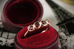 FOUR STONE PINK SAPPHIRE RING 9ct GOLD