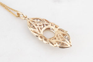 VINTAGE c1940’s OPAL & DIAMOND PENDANT 14ct GOLD