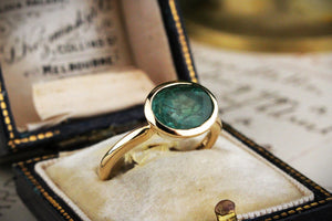 CUSTOM 2.30ct EMERALD RING 10ct GOLD