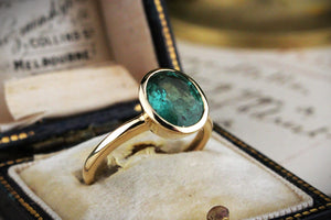 CUSTOM 2.30ct EMERALD RING 10ct GOLD