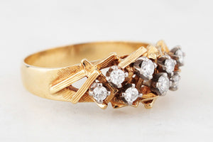 MID-CENTURY DIAMOND RING 18ct GOLD & PALLADIUM