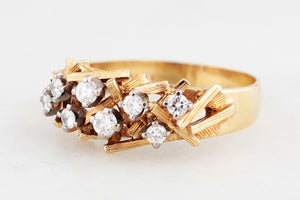 MID-CENTURY DIAMOND RING 18ct GOLD & PALLADIUM