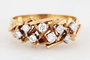 MID-CENTURY DIAMOND RING 18ct GOLD & PALLADIUM